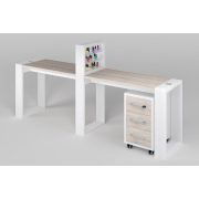 Маникюрный стол с подставкой для лаков и тумбой "Matrix" двухместный