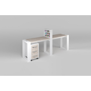 Маникюрный стол с подставкой для лаков и тумбой "Matrix" двухместный