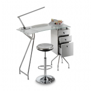 Стол маникюрный белый с вытяжкой 302LX