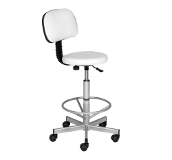 Стул мастера "АСТЕК" высокий хром с опорой для ног и спинкой