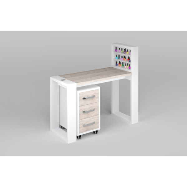 Маникюрный стол с подставкой для лаков и тумбой "Matrix"